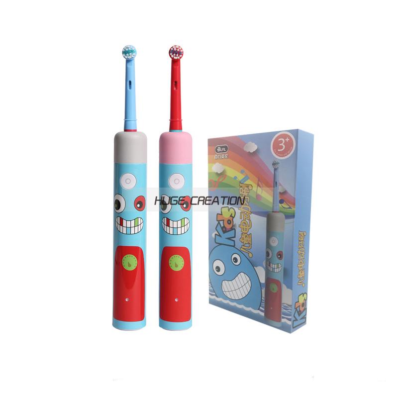 Cartoon Design Kids Rechargeable Electric Toothbrush Blue Indicator Bristle