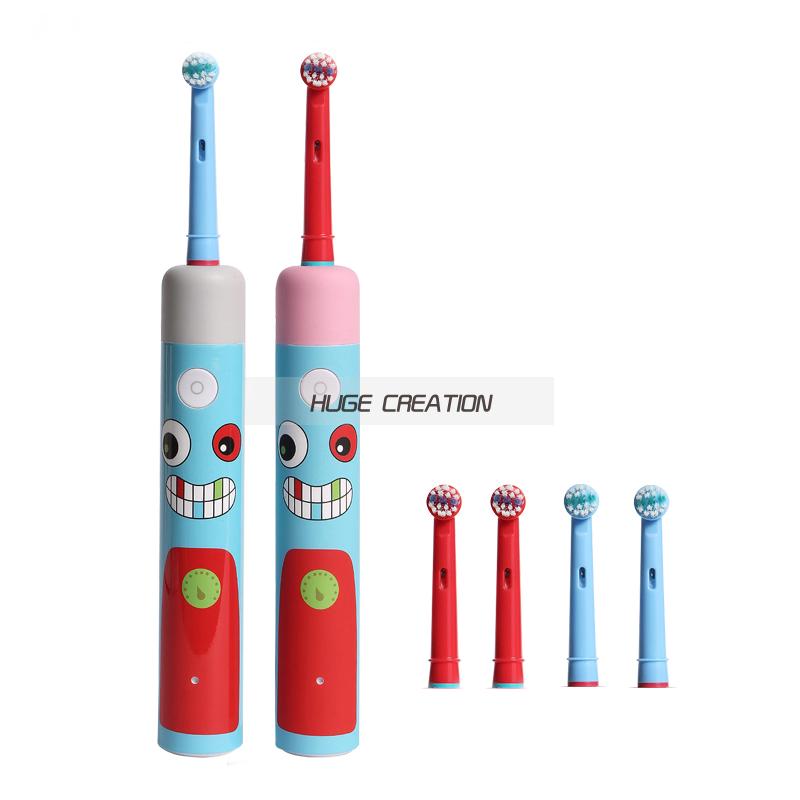 Cartoon Design Kids Rechargeable Electric Toothbrush Blue Indicator Bristle