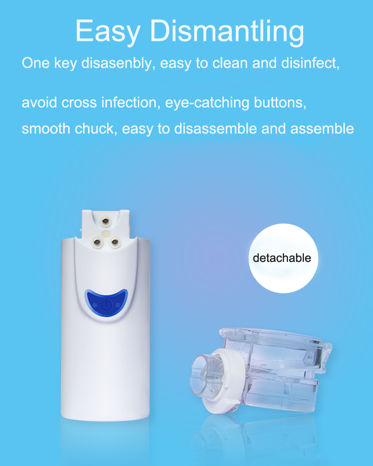 Detachable beveled cartridge quick atomization mini Nebulizer